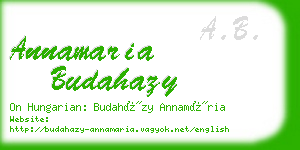 annamaria budahazy business card